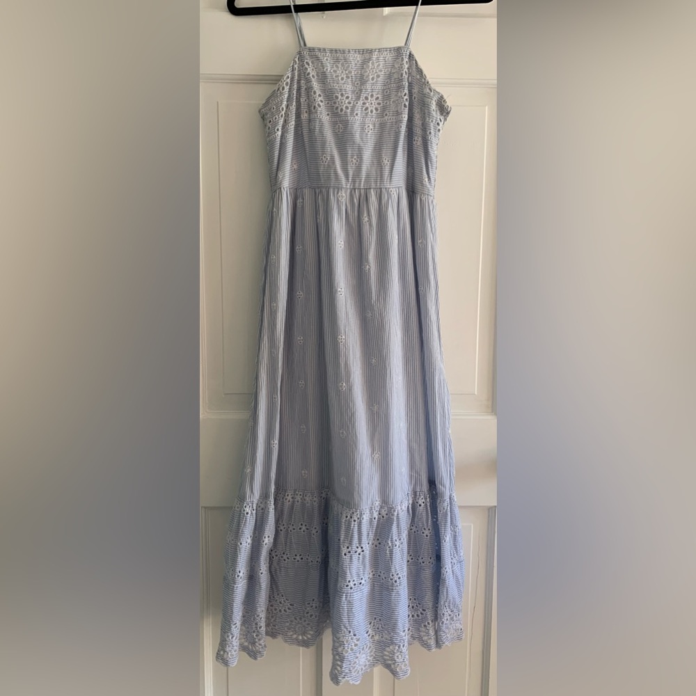 Jopna brand Ladies Size Medium embroidered blue and white sun dress